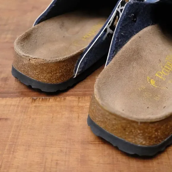 Papillio Women's Blue and Leopard Print Clogs - Picture 5 of 8